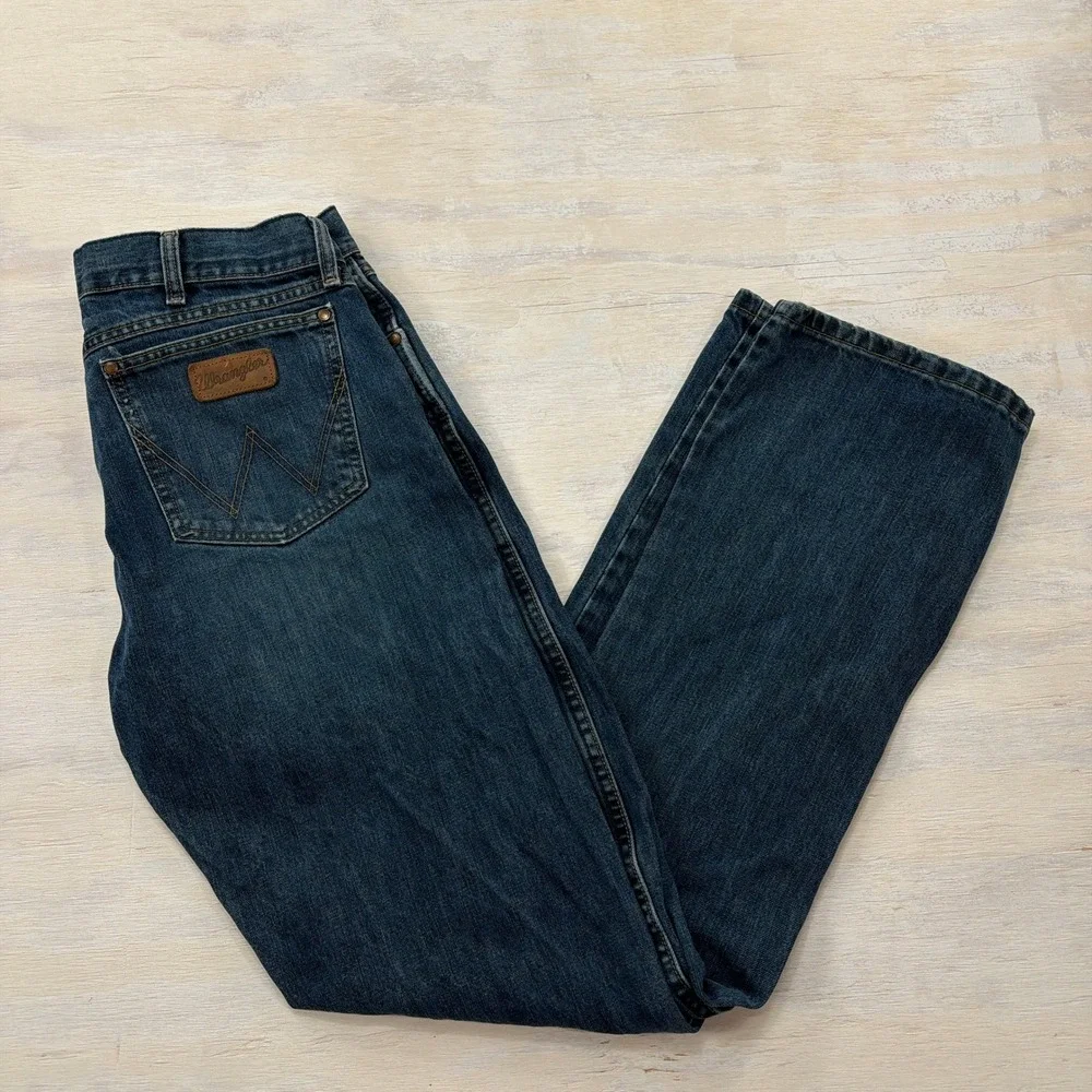 Wrangler Jeans Retro Slim Bootcut 77MWZRW Dark Wash Denim Mens 34x36